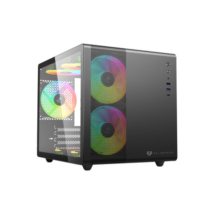 Gabinete Gamer Micro Torre GI930, Panel Izquierdo de Cristal, Negro BR-936033