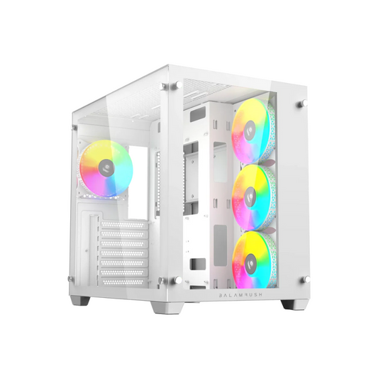 Gabinete Gamer Media Torre Tank Pro GM930, ATX, Panel Izquierdo de Cristal, Blanco BR-935951