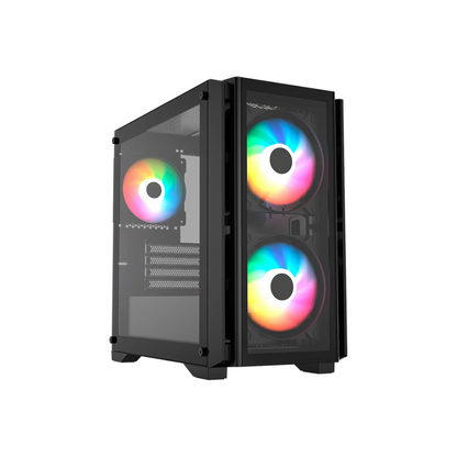 Gabinete Balam Rush Mini Torre Carbono, USB 3.0 y 2.0, 3 Ventiladores ARGB, Negro (BR-938877)