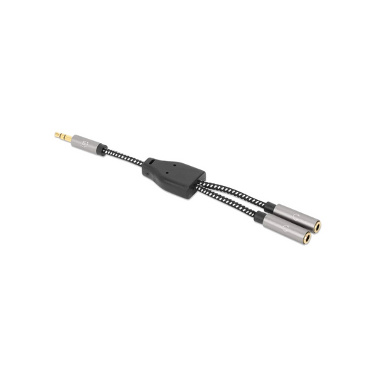 Adaptador de Audio 3.5 mm 1 M a 2 H, 15 cm Manhattan (356114)