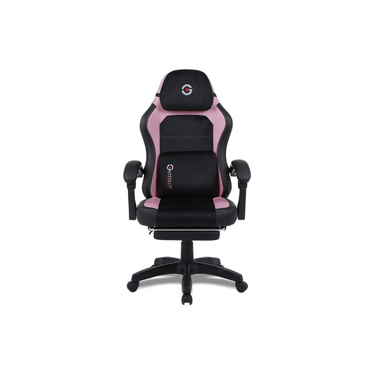 Silla Gaming Getttech con Reposapiés - Soporte Lumbar Vibratorio, Rosa/Negro (GAR-GAOPY-G2-PK)