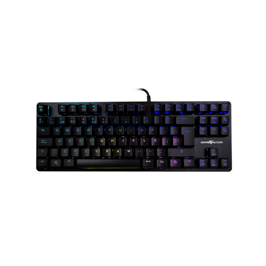 Teclado Mecánico TKL Game Factor RGB, USB, Negro, Switch Red (KBG500-RD)