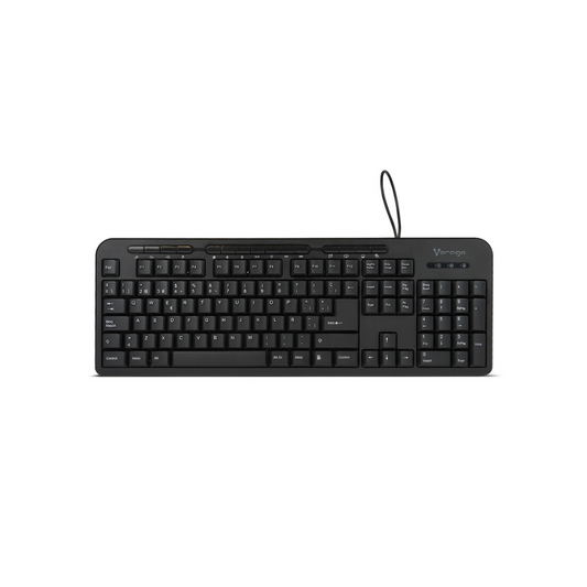 Teclado Vorago Alámbrico 105+15 Teclas Multimedia USB Español (KB-204)