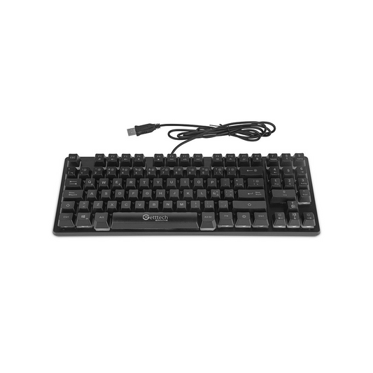 Teclado Gamer Getttech TKL Membrana RGB Negro (GPK-ESMWR-G2)