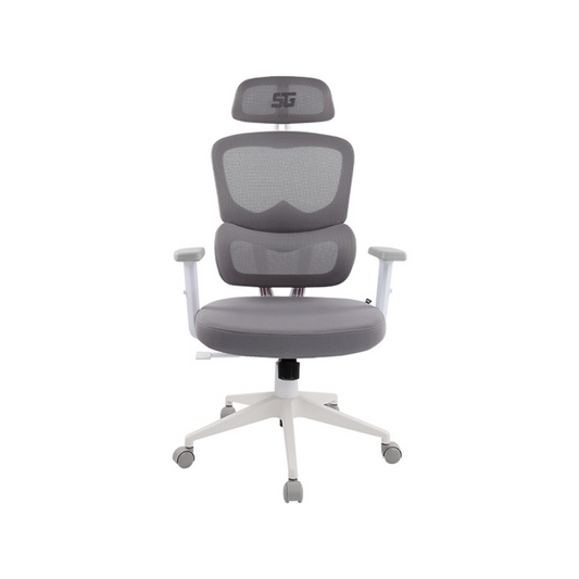 Silla Gaming Start The Game - Reclinable con Descansabrazos 1D, Blanca, Malla (CGM-400-WH)