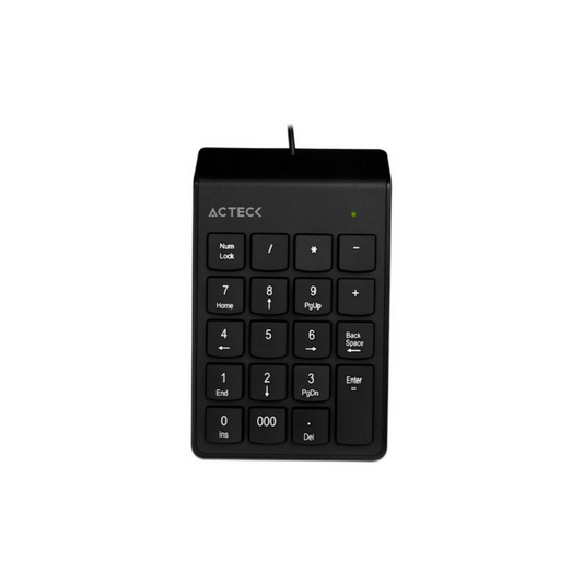 Teclado Numérico Acteck Alámbrico USB Negro Inspire TN200 (AC-932622)