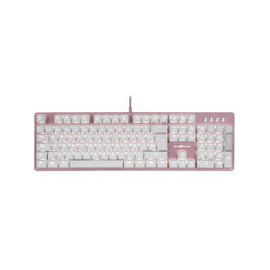 Teclado Mecánico Game Factor Luz Blanca, Switch Red, USB, Rosa (KBG400-PK-RD)