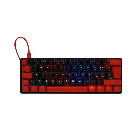 Teclado Mecánico Game Factor 60% RGB Switch Red USB Tipo C (KBG560-RD)