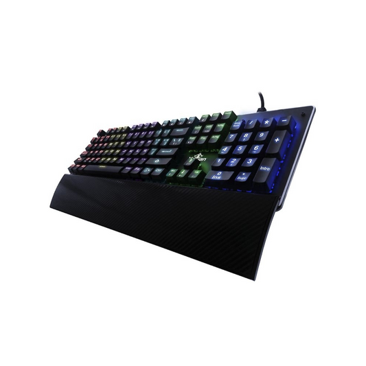 Teclado Gamer Yeyian YAT1801 Flare Serie 2000 Mecánico Switch Azul RGB