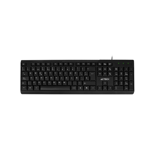 Teclado Acteck-E Alámbrico USB Negro Estándar 104 Teclas (AC-928946)