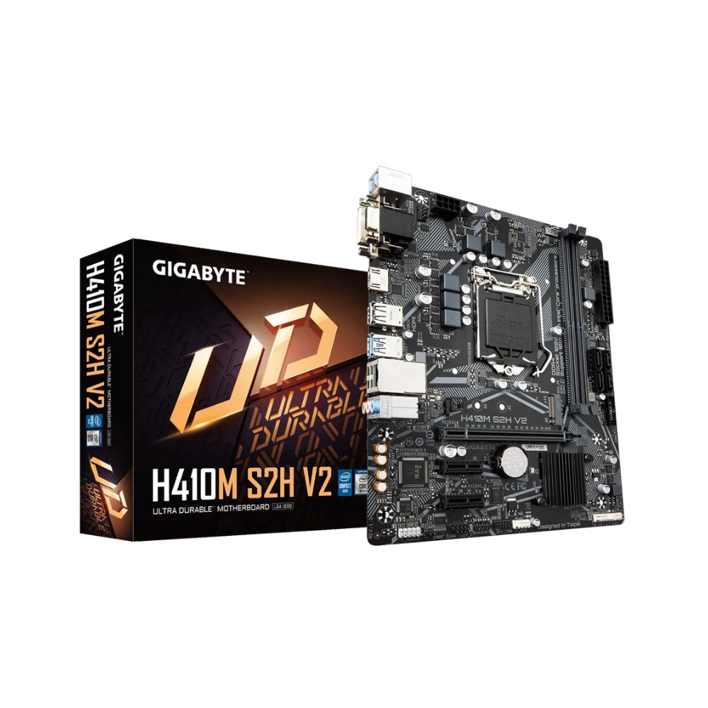 Tarjeta Madre Gigabyte H410M S2H V2, Socket 1200, 10ª Gen, 2xDDR4, HDMI/VGA/DVI-D, Micro ATX