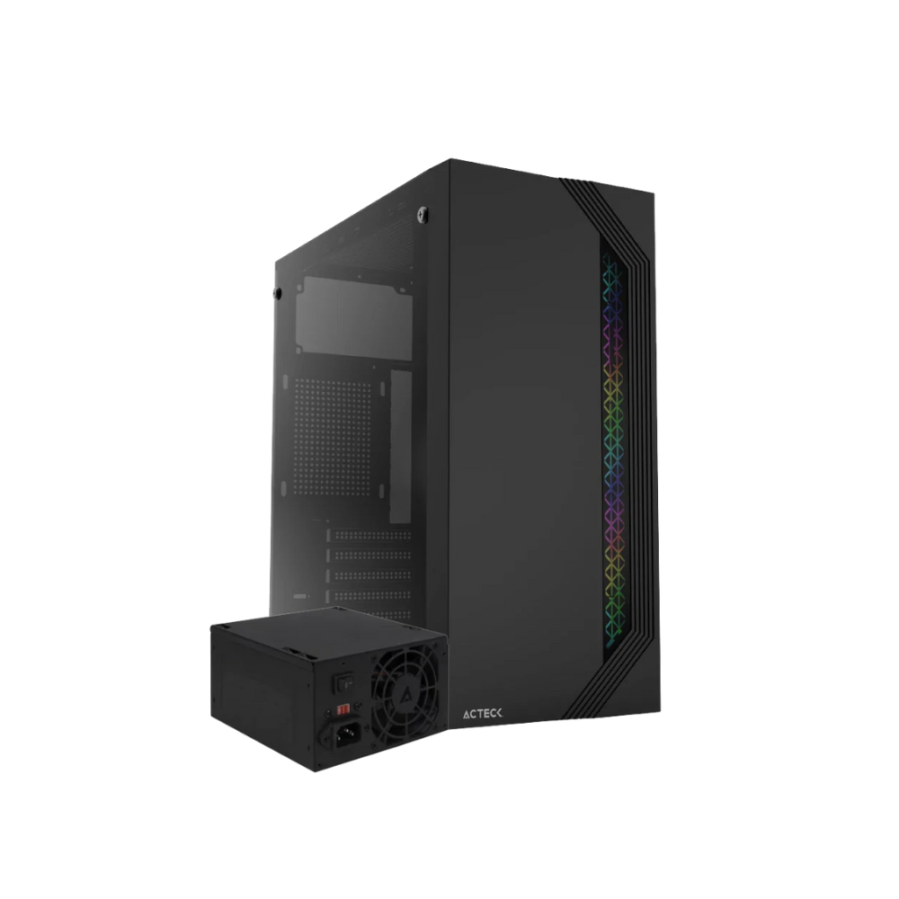 Gabinete Acteck Media Torre Viken GM434, ATX, 500W, Cristal Negro AC-935692