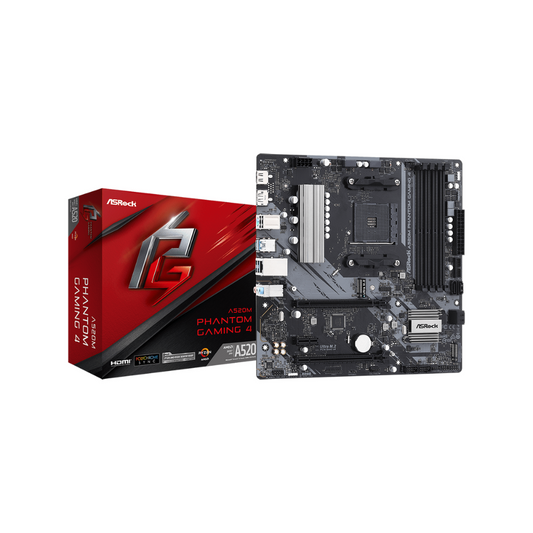 Tarjeta Madre ASRock A520M Phantom Gaming 4, Socket AM4, 4xDDR4, HDMI/DP