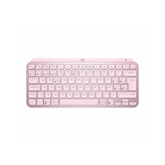 Teclado Logitech MX Keys Mini Iluminado Bluetooth 10m Rosa (920-010478)