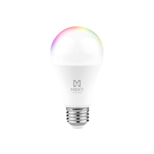 Foco inteligente Mirati, luz RGB 9W, WiFi 2.4GHz, compatible con Android y iOS, funciona con Alexa y Asistente de Google, luz cálida y fría, luz multicolor, dimmable, no requiere hub.