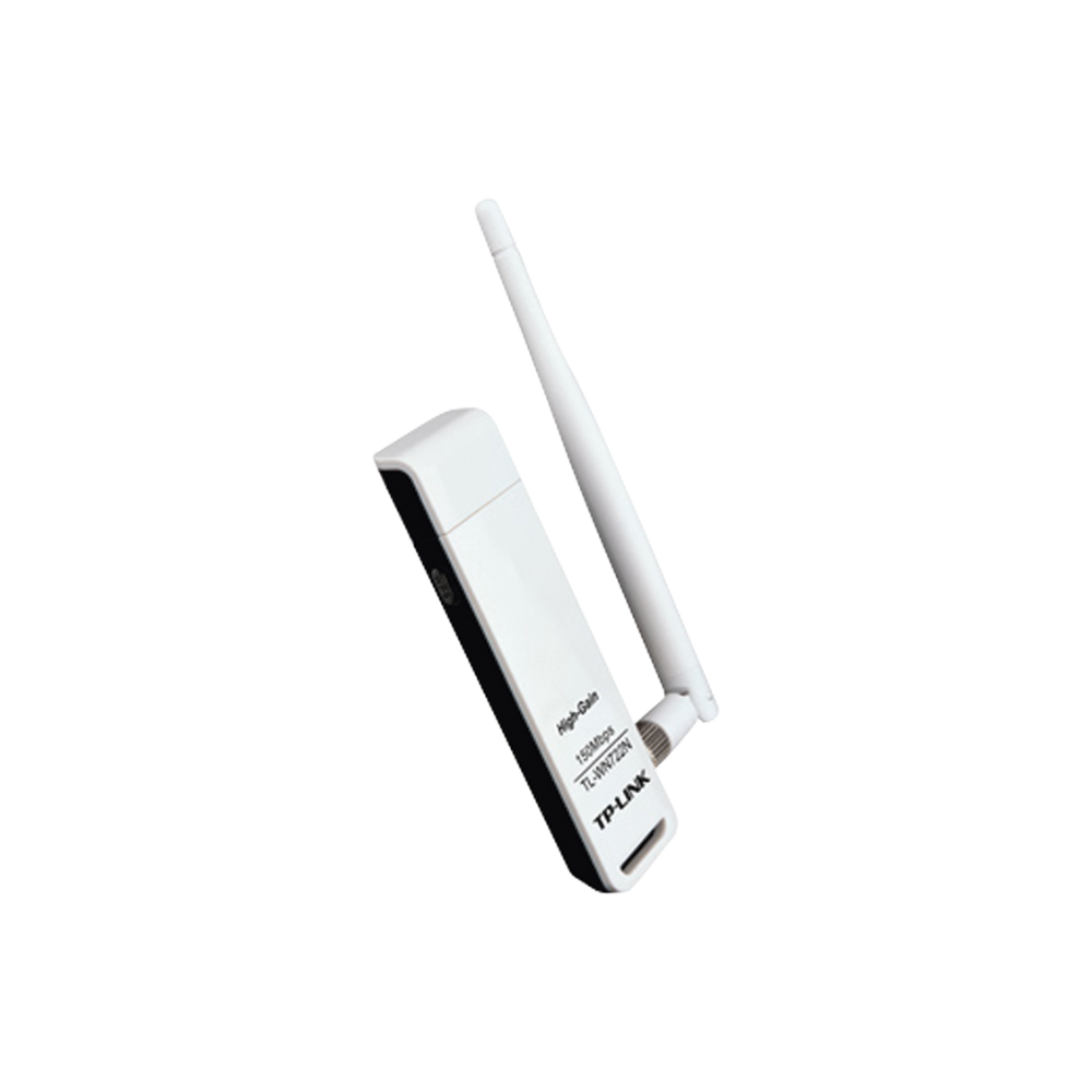 Adaptador USB WiFi Alta Ganancia N 150 Mbps (2.4 GHz, Antena Desmontable 4 dBi)