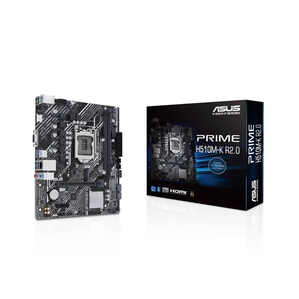 Tarjeta Madre ASUS Prime H510M-K R2.0, Socket 1200, Gen 10/11, 2xDDR4, VGA/HDMI, Micro ATX