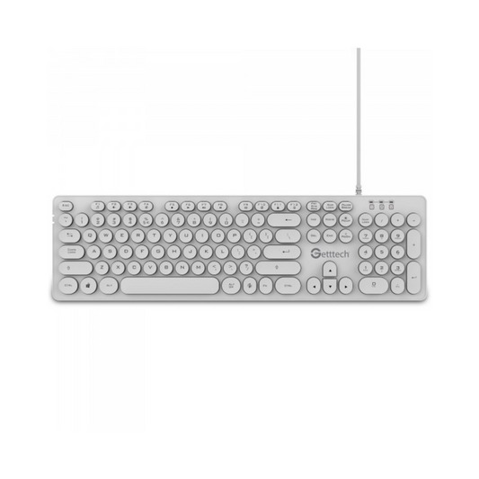 Teclado Getttech GTI-28201B Ignite Backlight USB Blanco 105 Teclas