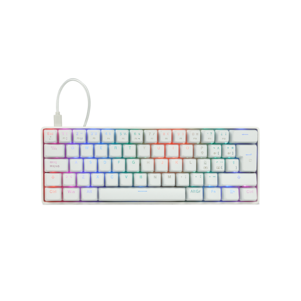 Teclado Mecánico Game Factor 60% RGB Switch Red USB Tipo C (KBG560-WH)