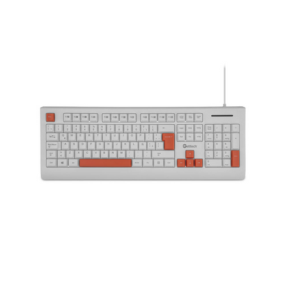 Teclado Slim Getttech Blanco Español USB con Reposamanos (GGK-ESMWR-02-WH)