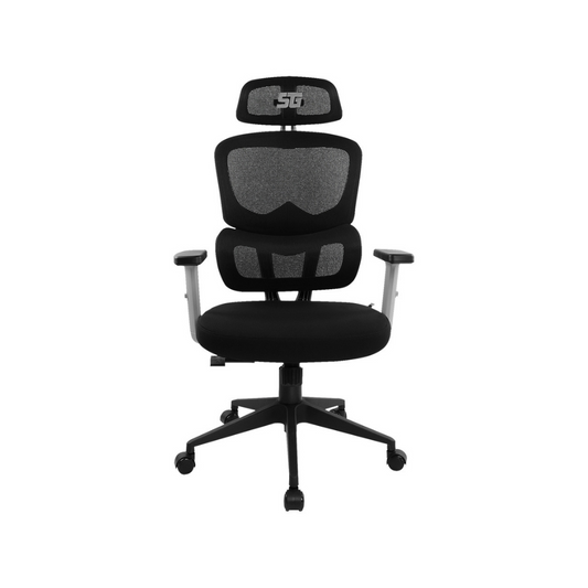 Silla Gaming Start The Game - Reclinable con Descansabrazos 1D, Negra, Malla (CGM-400-BK)