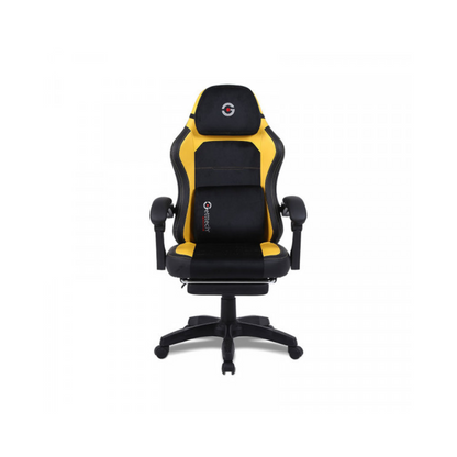 Silla Gaming Getttech con Reposapiés - Soporte Lumbar Vibratorio, Amarillo/Negro (GAR-GAOPY-G2-YL)