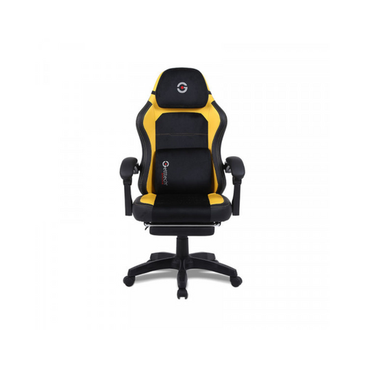 Silla Gaming Getttech con Reposapiés - Soporte Lumbar Vibratorio, Amarillo/Negro (GAR-GAOPY-G2-YL)