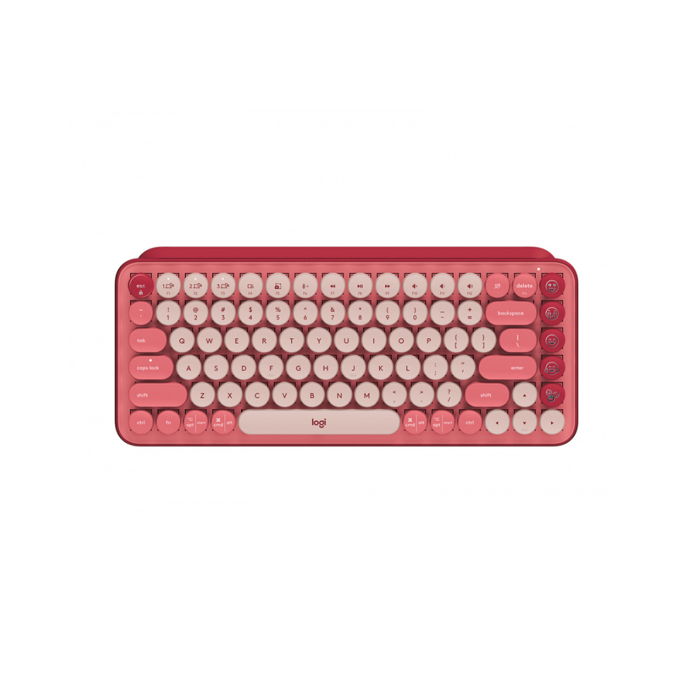 Teclado Logitech Pop Keys Mecánico Bluetooth USB Bolt Coral Rose (920-010715)