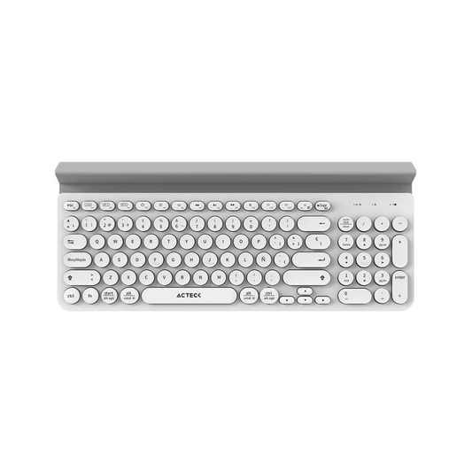 Teclado Acteck Multidispositivo TI695 3 Modos Bluetooth Blanco (AC-934213)