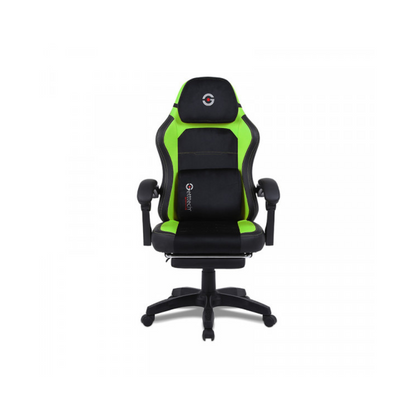 Silla Gaming Getttech con Reposapiés - Soporte Lumbar Vibratorio, Verde/Negro (GAR-GAOPY-G2-GR)