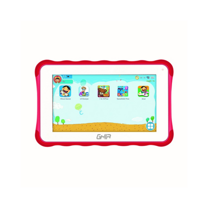 Tablet Ghia Toddler 7", Quad Core A133, 2GB RAM, 32GB, Doble Cámara, WiFi, Bluetooth, 2500mAh, Android 11 Go, Roja