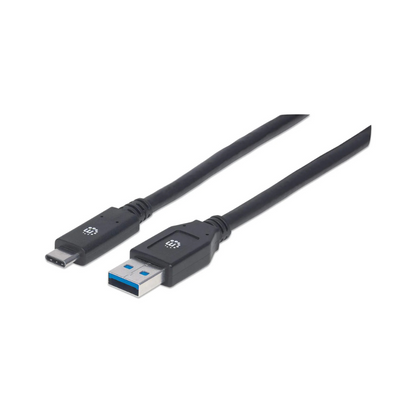 Cable USB Manhattan Tipo C - A Macho 3.0M Negro V3.1 Gen1 (354981)