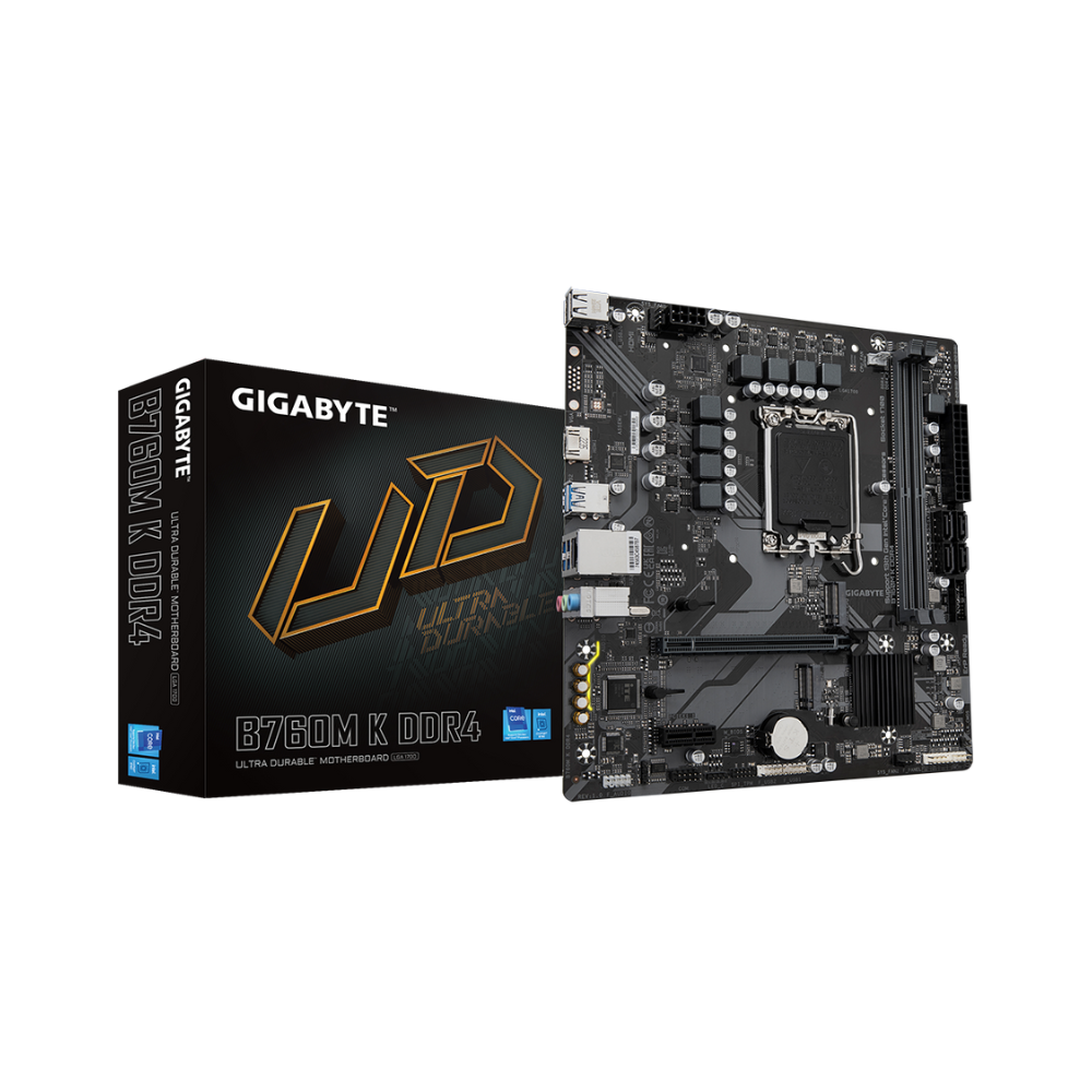 Tarjeta Madre Gigabyte B760M K DDR4, Socket 1700, Gen 12/13/14, 2xDDR4, HDMI, Micro ATX