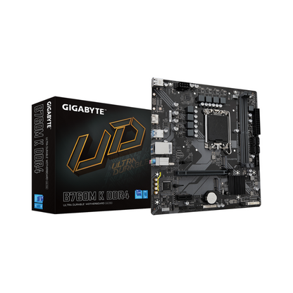 Tarjeta Madre Gigabyte B760M K DDR4, Socket 1700, Gen 12/13/14, 2xDDR4, HDMI, Micro ATX