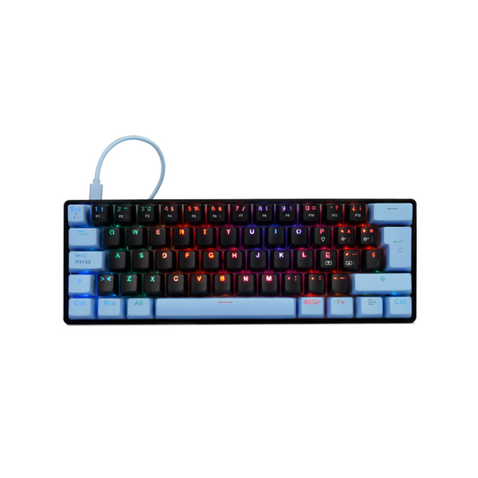 Teclado Mecánico Game Factor 60% RGB Switch Blue USB Tipo C (KBG560-BL)