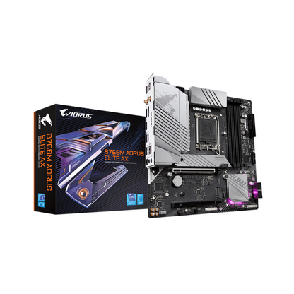 Tarjeta Madre Gigabyte B760M AORUS Elite AX, Socket 1700, Gen 12/13/14, 4xDDR5, HDMI/DP, Micro ATX