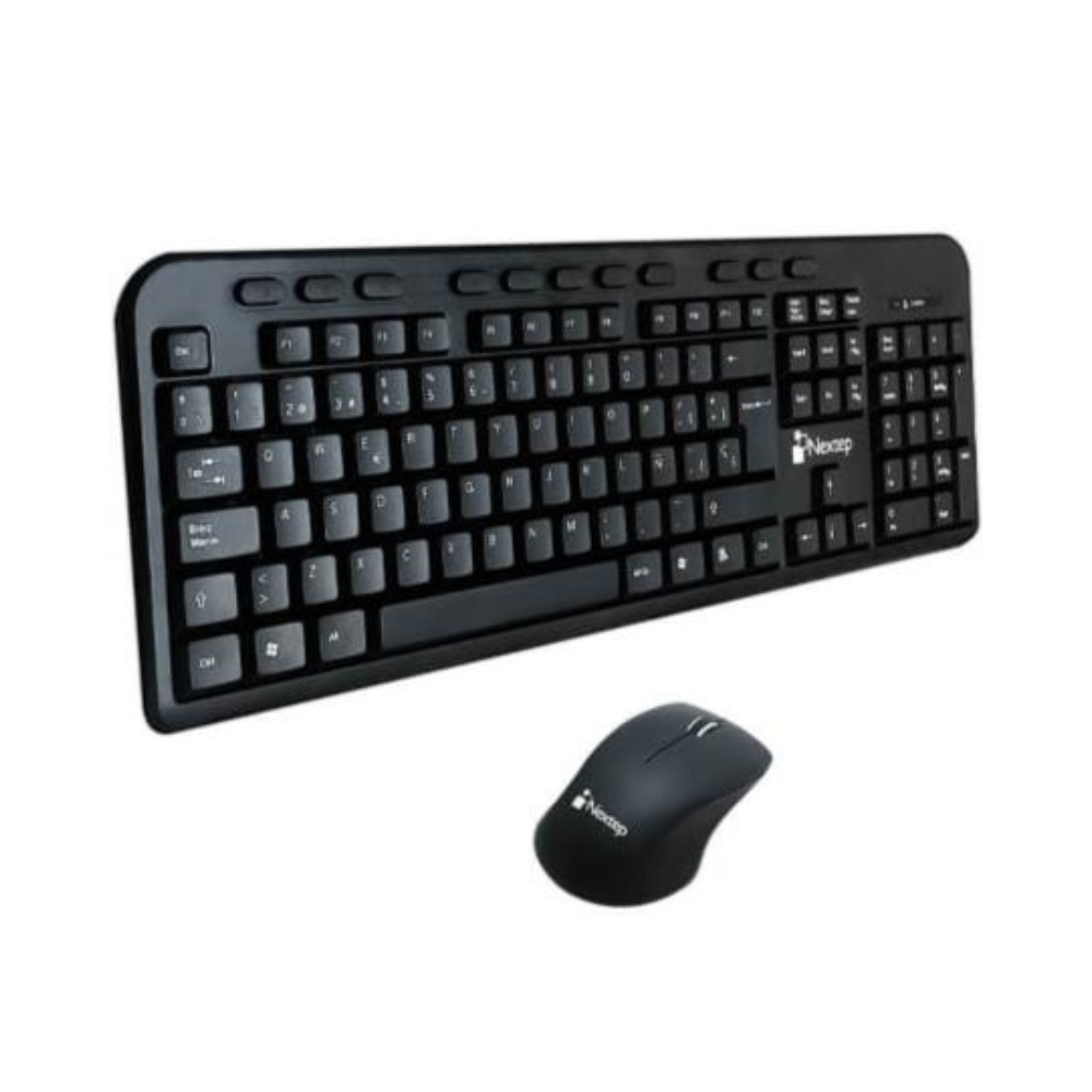 Kit Teclado y Mouse Nextep Inalámbrico USB, Negro NE-415