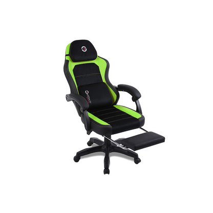 Silla Gaming Getttech con Reposapiés - Soporte Lumbar Vibratorio, Verde/Negro (GAR-GAOPY-G2-GR)