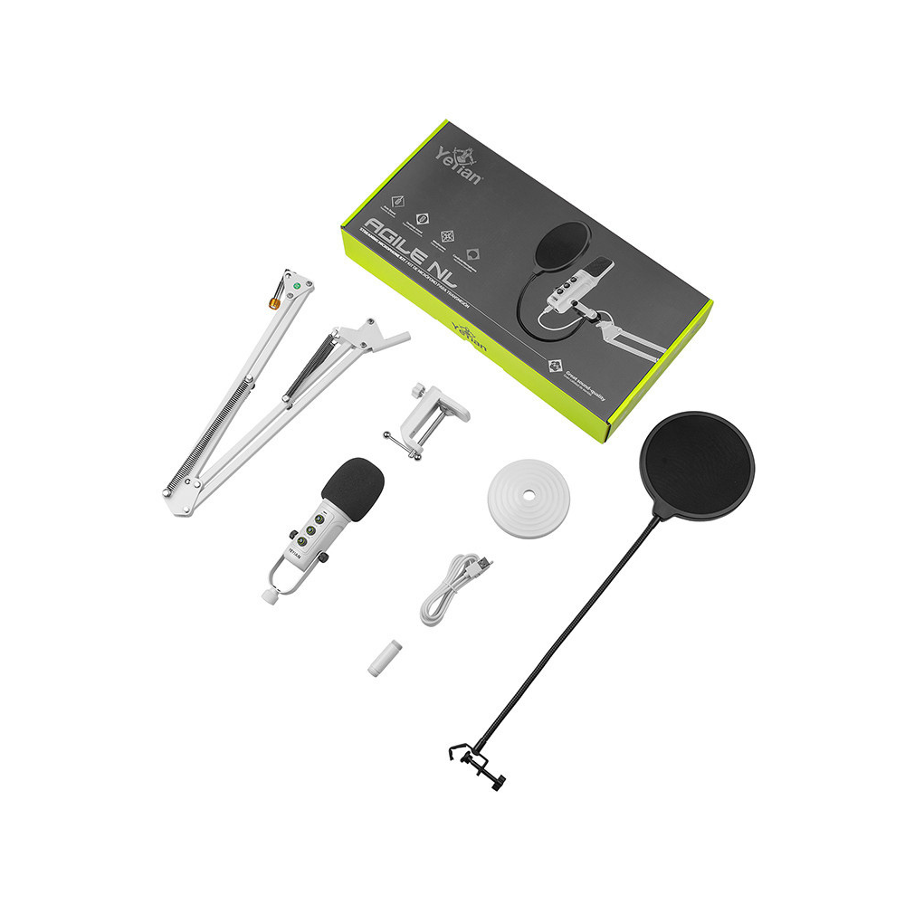 Kit de Micrófono Condensador USB Yeyian Agile NL - Blanco (YSA-UCHQ-02)