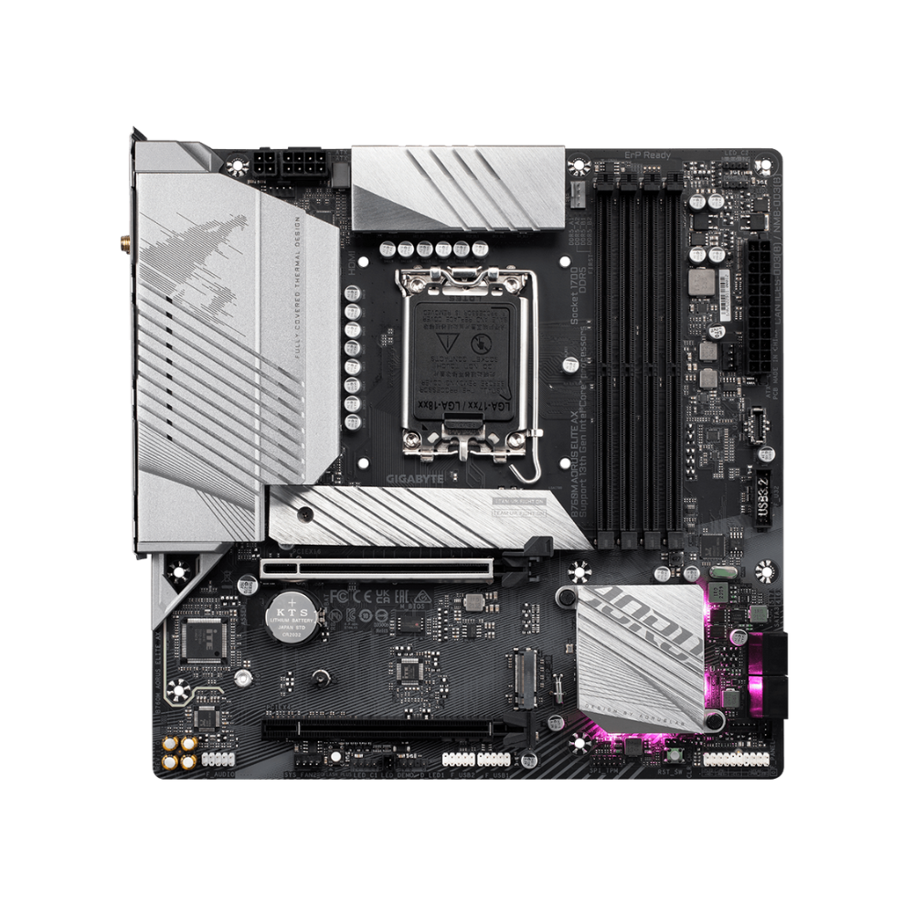 Tarjeta Madre Gigabyte B760M AORUS Elite AX, Socket 1700, Gen 12/13/14, 4xDDR5, HDMI/DP, Micro ATX