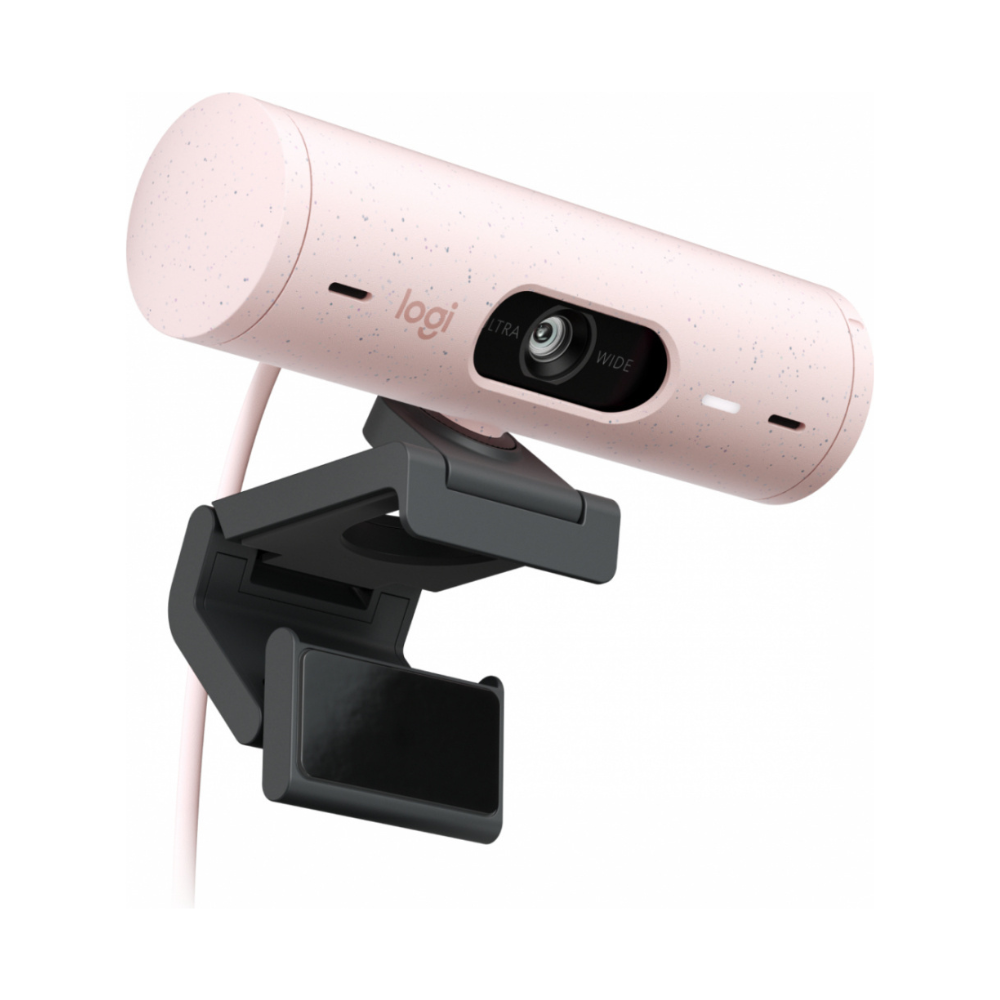 Cámara Web Logitech Brio 500 - Full HD 1080P, USB-C, Rosa (960-001418)