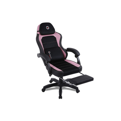 Silla Gaming Getttech con Reposapiés - Soporte Lumbar Vibratorio, Rosa/Negro (GAR-GAOPY-G2-PK)