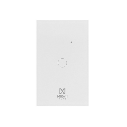 Apagador inteligente de pared Mirati, 1 apagador touch, WiFi 2.4GHz, Bluetooth, compatible con Android e iOS, funciona con Alexa y Asistente de Google.