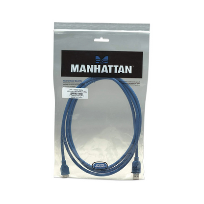 Cable USB 3.0 A Macho a Micro B Macho 2M 5Gbps Azul Manhattan (325424)