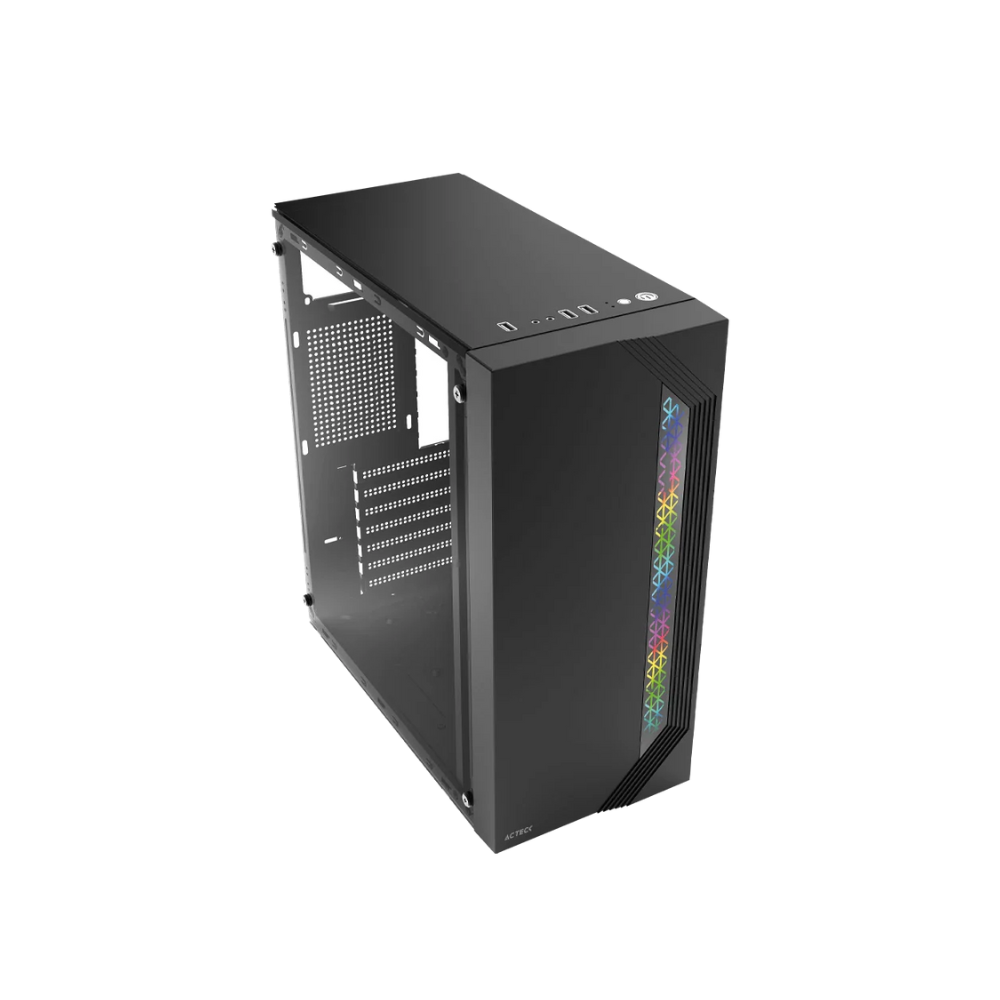 Gabinete Acteck Media Torre Viken GM434, ATX, 500W, Cristal Negro AC-935692