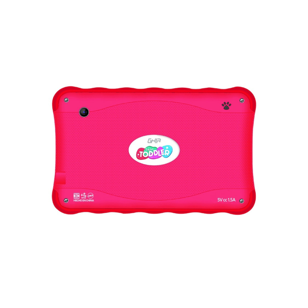 Tablet Ghia Toddler 7", Quad Core A133, 2GB RAM, 32GB, Doble Cámara, WiFi, Bluetooth, 2500mAh, Android 11 Go, Roja