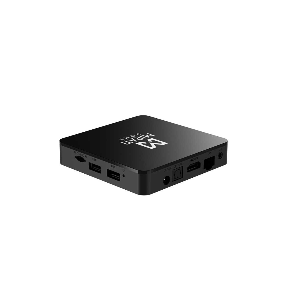 TV Box Mirati Android TV 10 certificado con Chromecast, Google Assistant, 1GB RAM, 8GB almacenamiento, Full HD, HDMI, USB, MicroSD, WiFi, BT 4.2, RJ45.