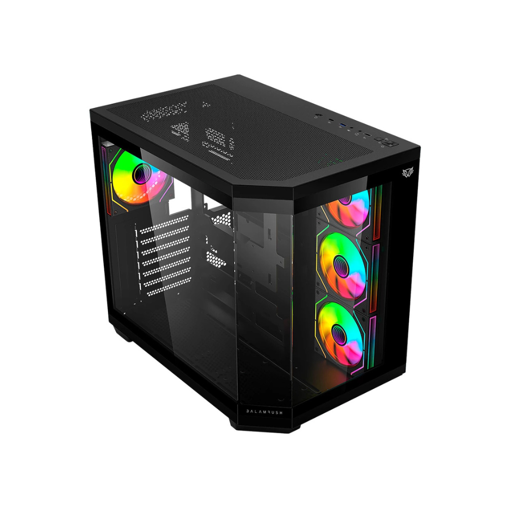 Gabinete Balam Rush Media Torre Tank 9600, USB 3.0, 4 Ventiladores ARGB, Negro (BR-938679)