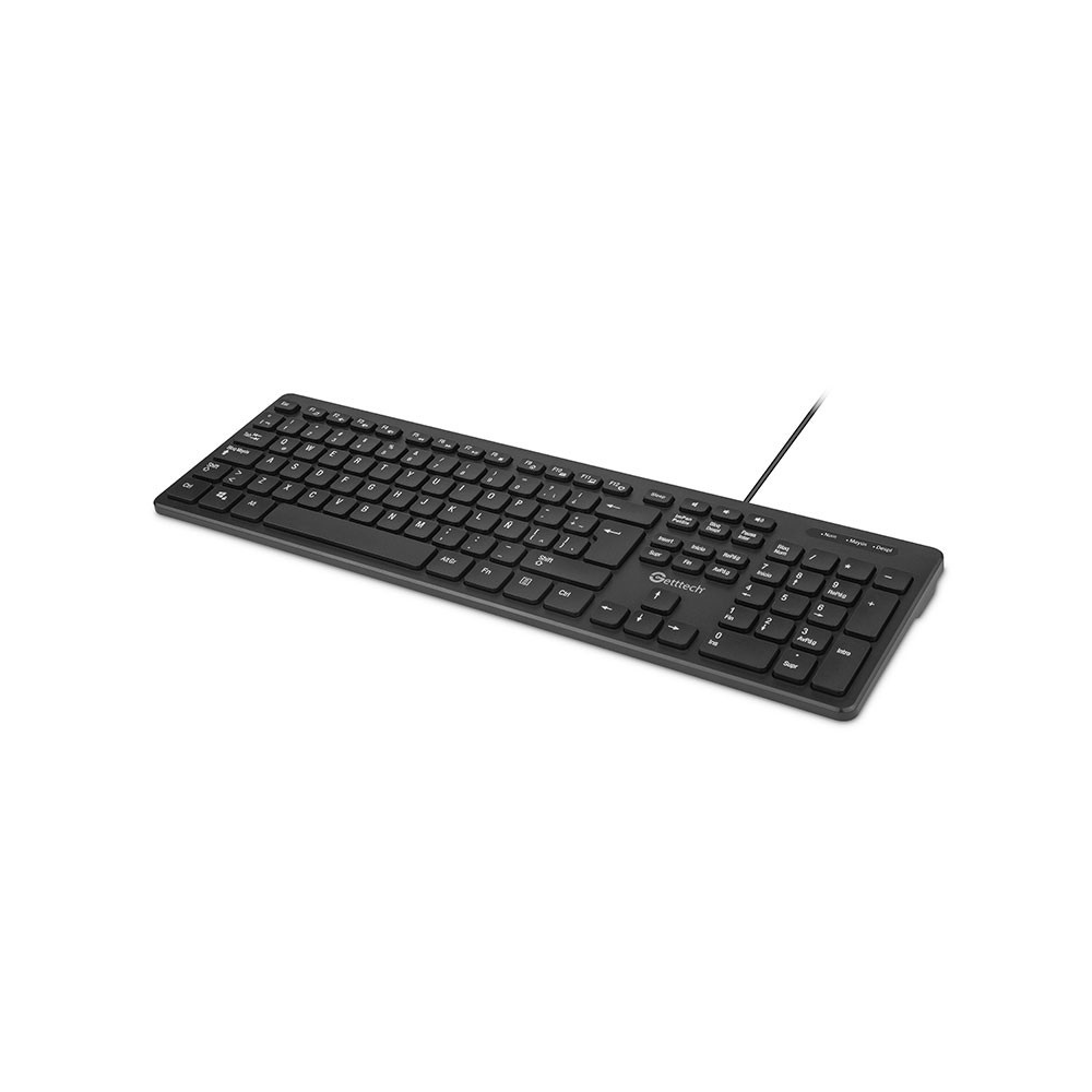 Teclado Slim Getttech Negro Español USB con Reposamanos (GGK-ESMWR-01)