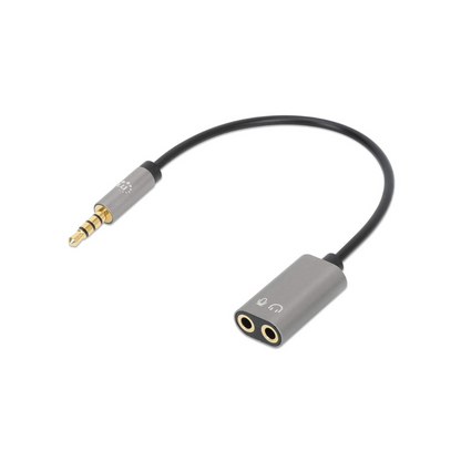 Adaptador de Audio 3.5 mm TRRS 1 M a 2 H, 20 cm Manhattan (356107)